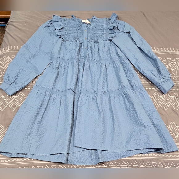 Sea New York Dresses & Skirts - SEA New York Sevyn Solid Seersucker Button Down Dress Size Medium